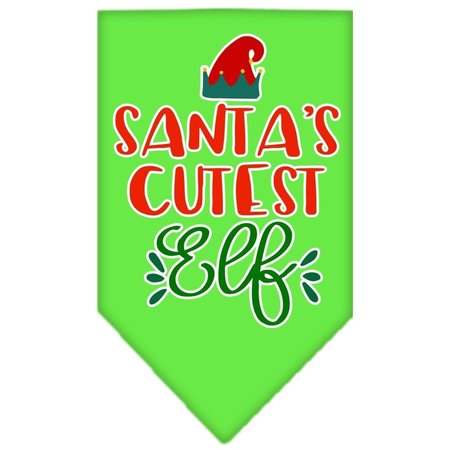 MIRAGE PET PRODUCTS Santas Cutest Elf Screen Print BandanaLime Green Small 66-408 SMLG